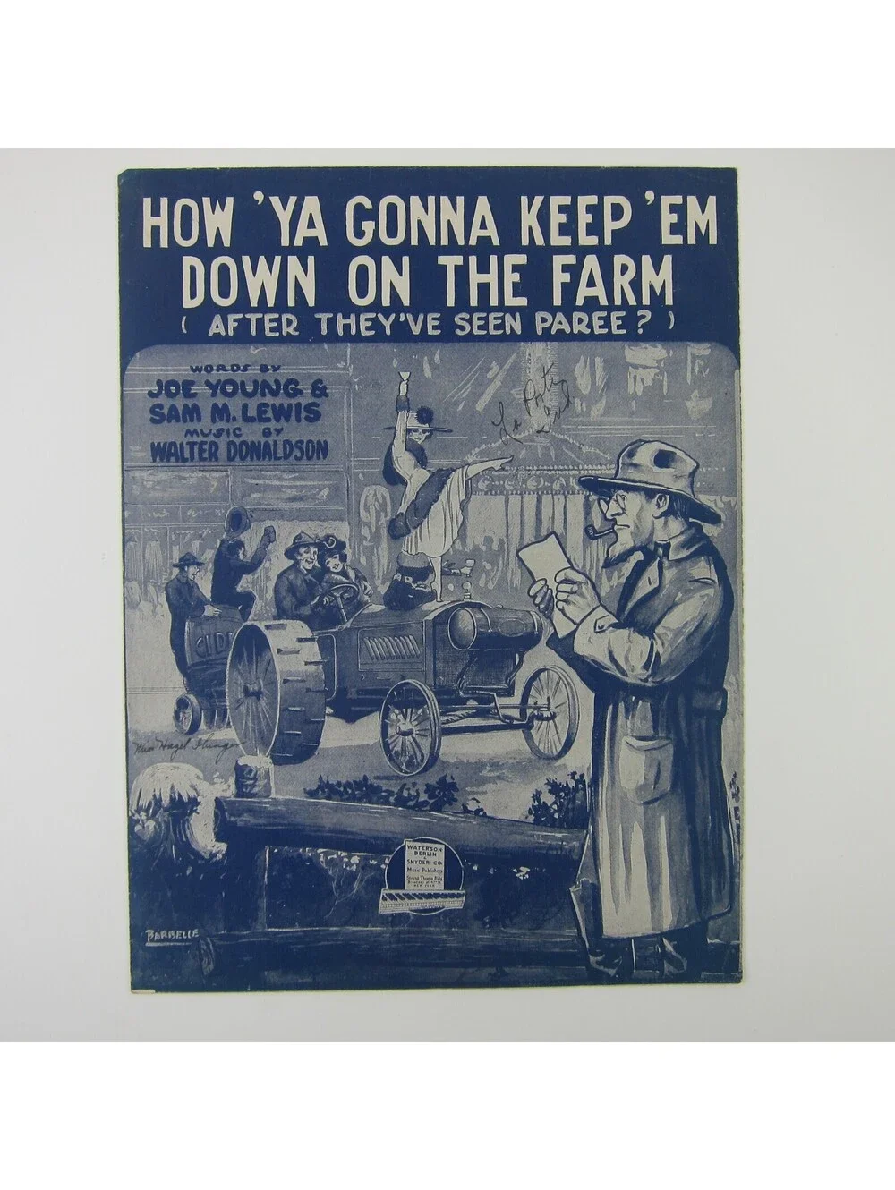 Sheet Music How Ya Gonna Keep Em Down On The Farm After Paree WWI Antique 1919